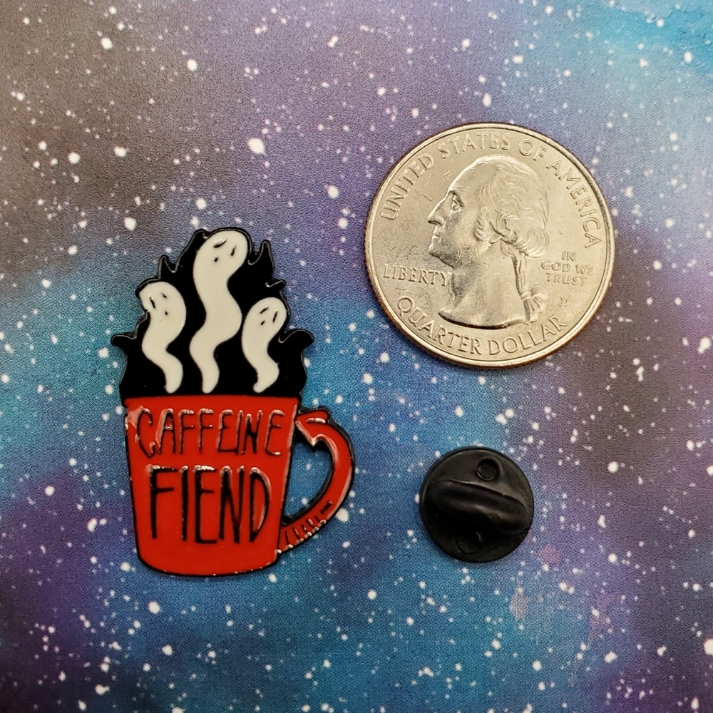 Caffeine Fiend Enamel Pin - Picture 2 of 3
